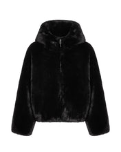 Load image into Gallery viewer, Women’s Irongate T Oversized Fur Coat - Black