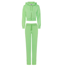 Load image into Gallery viewer, Women&#39;s Irongate Cropped Batwing Zip Hoodie - Green