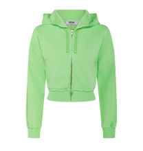 Load image into Gallery viewer, Women&#39;s Irongate Cropped Batwing Zip Hoodie - Green