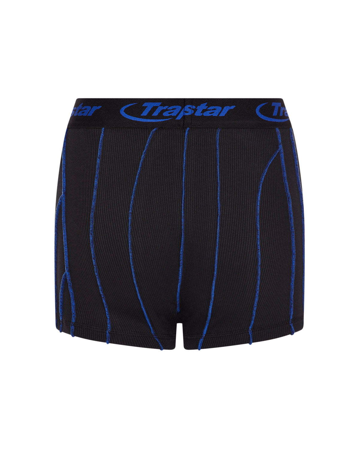 Women's Baby Lock Detail Boxer Shorts - Black/Blue