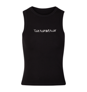 Women's Script Racer Vest - Black