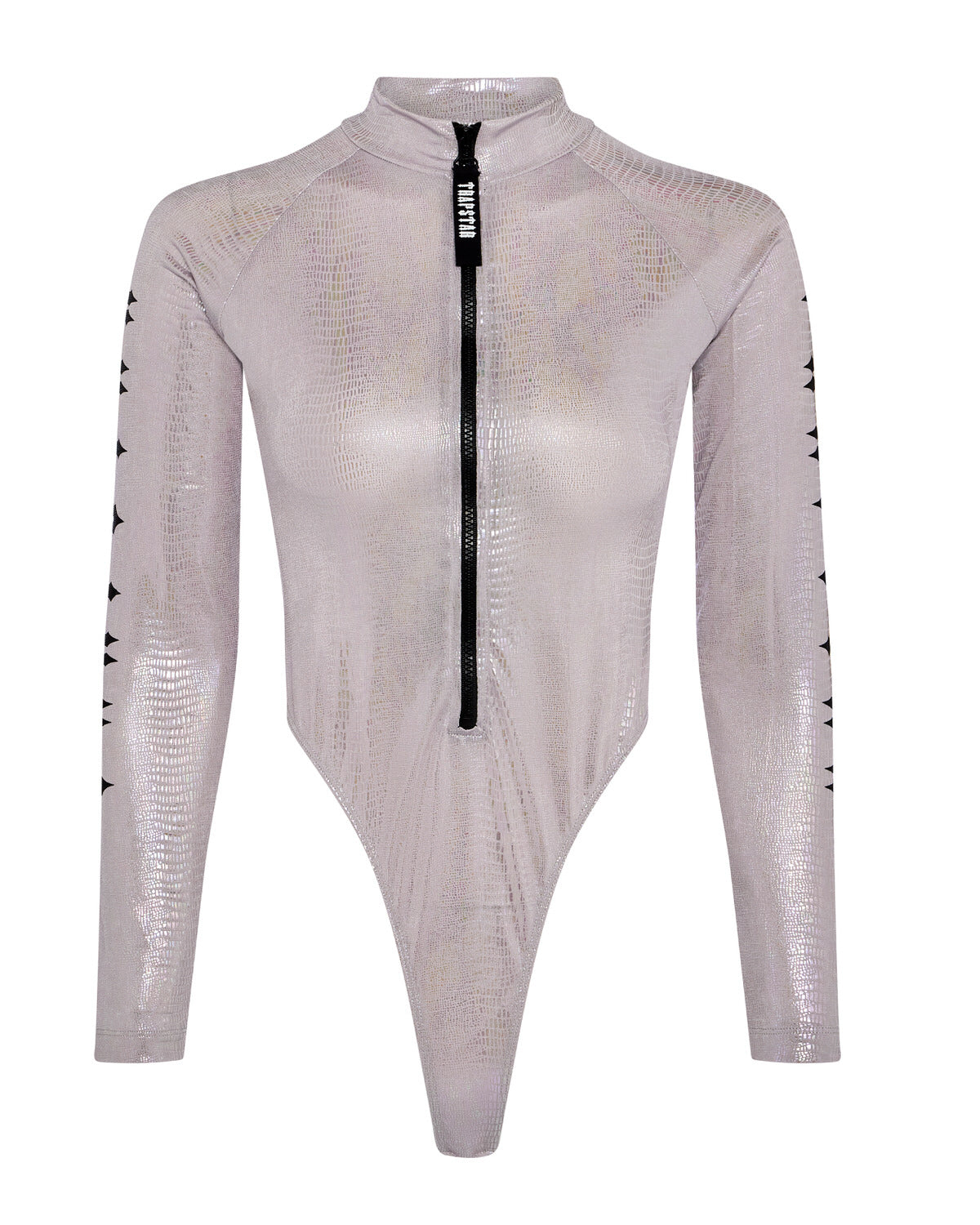 Women's Irongate Zipped Bodysuit - Silver