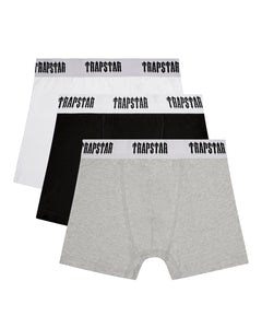 3 Pack Boxer Short - Black/ White/ Grey