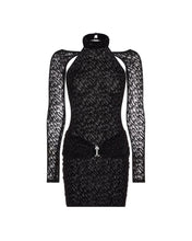Load image into Gallery viewer, Women’s Jacquard Mesh Dress - Black