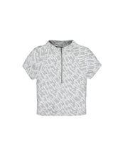 Load image into Gallery viewer, Women&#39;s Jacquard Fitted Zip Crop Top - White