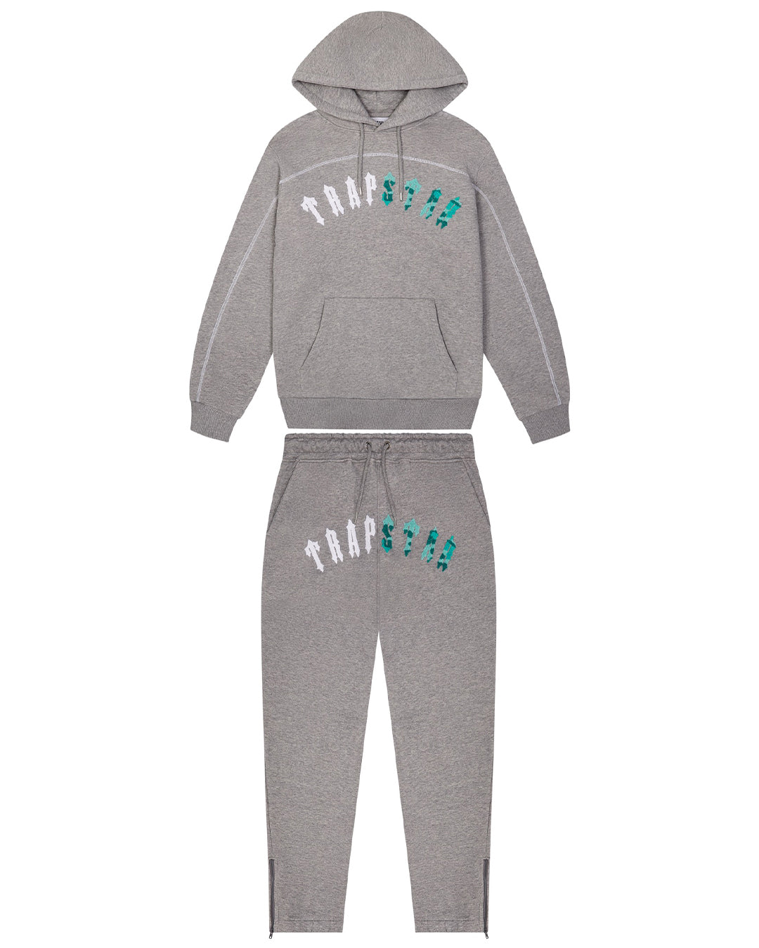 Irongate Chenille Arch Hooded Tracksuit - Grey/Sea Blue