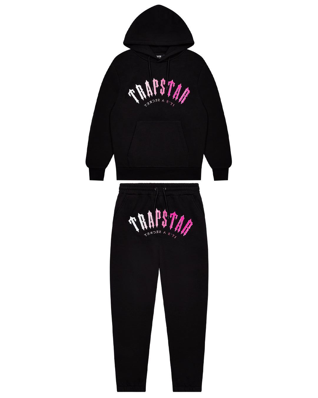 Decoded Hooded Gel Tracksuit - Black/Pink