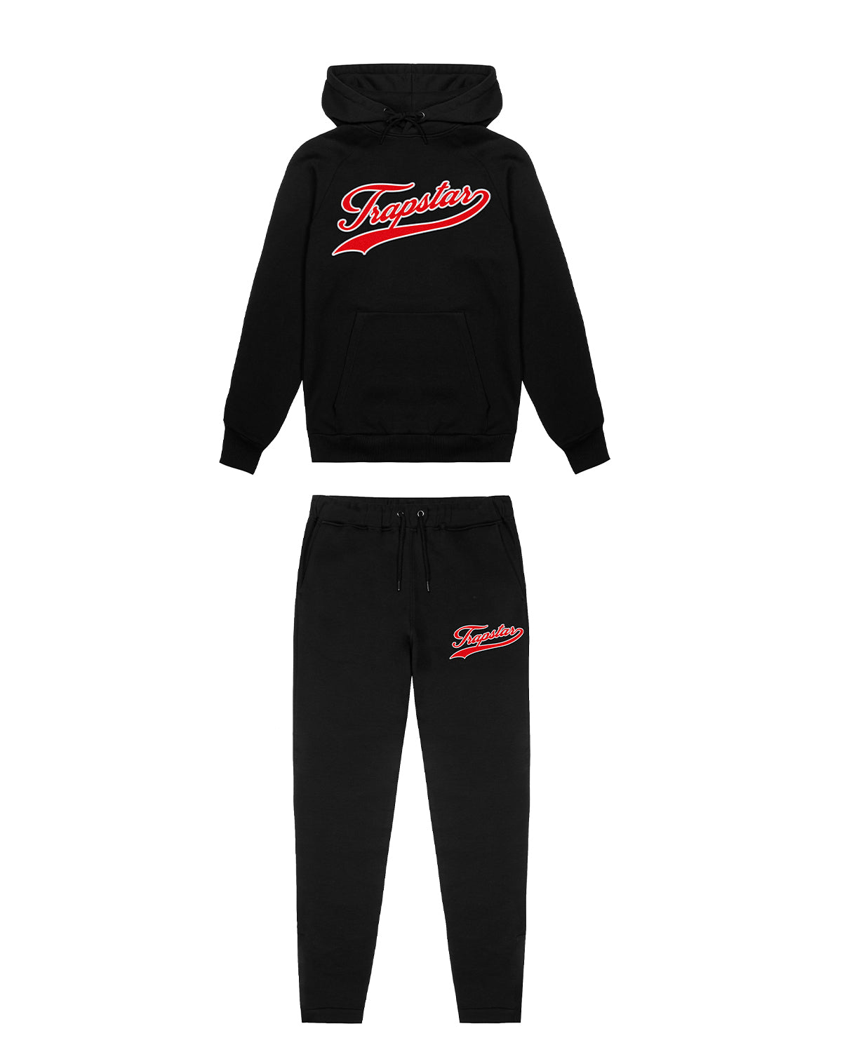 *SHIPS FROM 7/11* Strike Out Hoodie Tracksuit - Black/Red