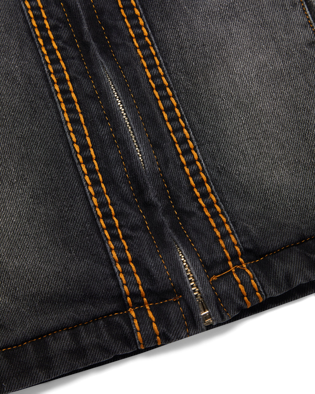 Trapstar Irongate T Panel Denim Jacket - Washed Black