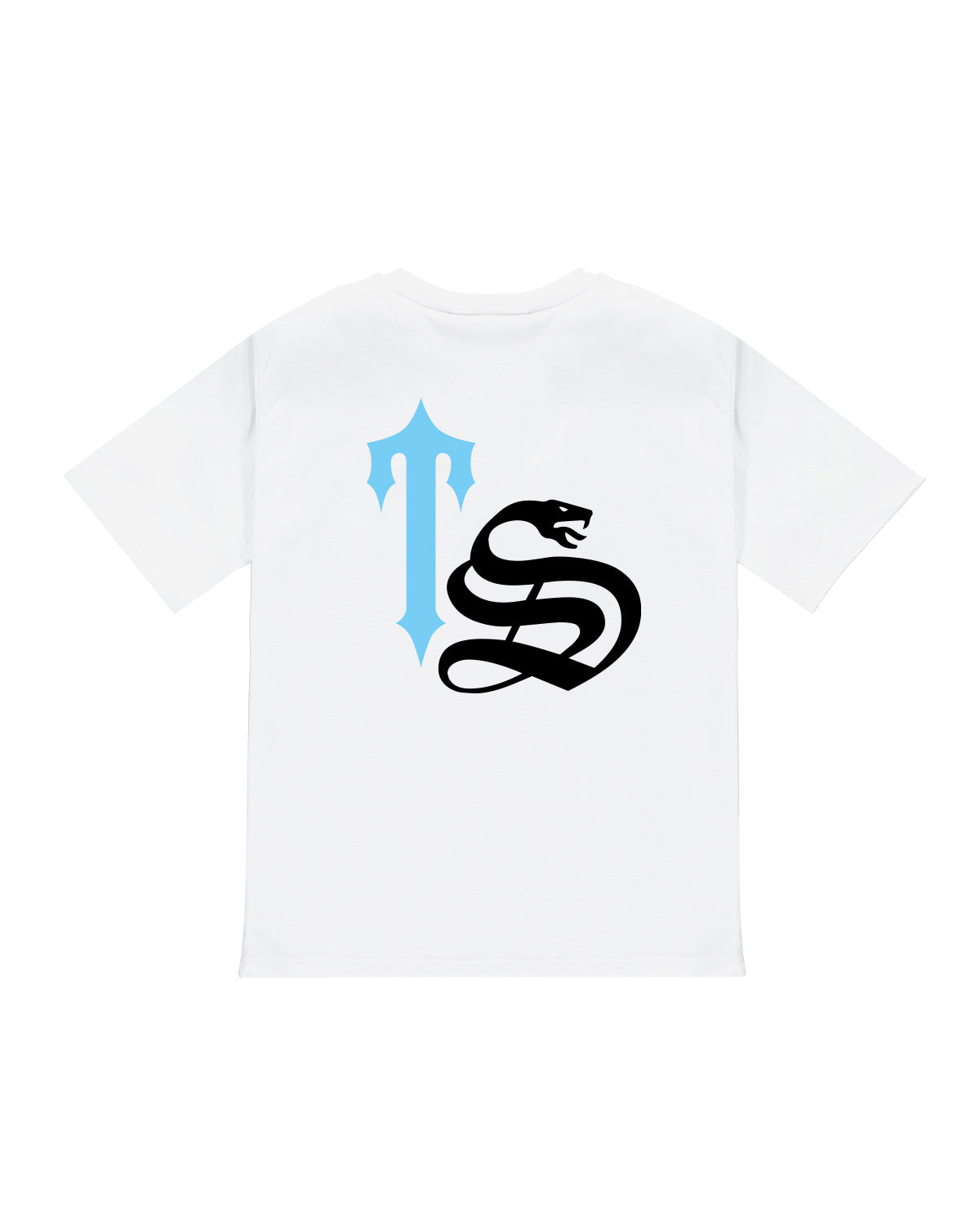 Script Tee  - White/Teal