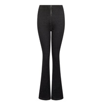 Load image into Gallery viewer, Women&#39;s Two Tone Rib Fitted Trousers - Black/White