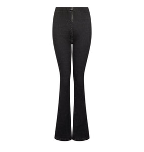 Women's Two Tone Rib Fitted Trousers - Black/White