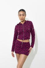 Load image into Gallery viewer, Women&#39;s Jacquard Mini Skirt - Burgundy Pink