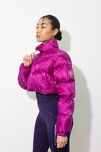 Load image into Gallery viewer, Women&#39;s Cropped T Jacquard Puffer - Fuchsia Pink