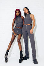 Load image into Gallery viewer, Women&#39;s Jacquard Fitted Trousers - Grey