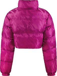 Women's Cropped T Jacquard Puffer - Fuchsia Pink