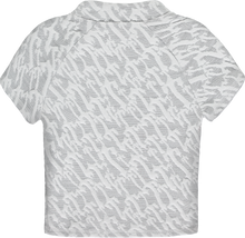 Load image into Gallery viewer, Women&#39;s Jacquard Fitted Zip Crop Top - White