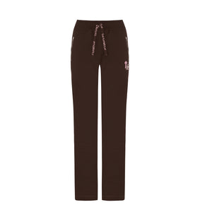 Women’s Script Zip Leg Jogging Bottoms - Brown/Pink