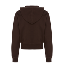 Load image into Gallery viewer, Women’s Zip Script Hoodie - Brown/Pink