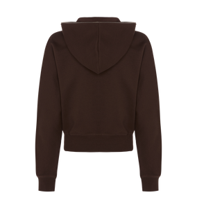 Women’s Zip Script Hoodie - Brown/Pink