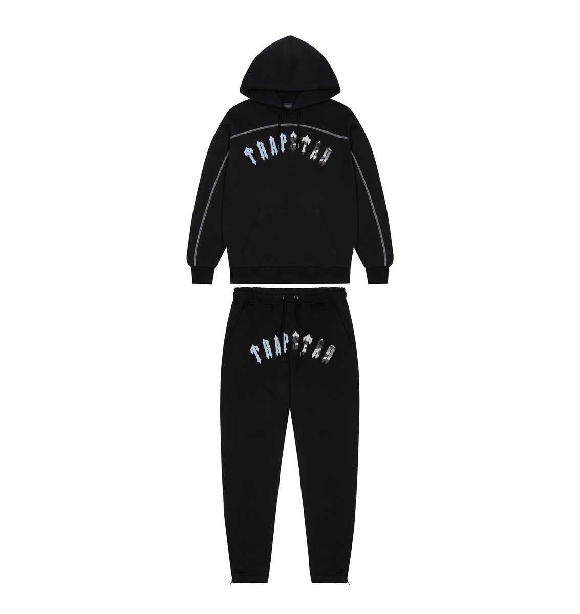 Irongate Chenille Arch Hooded Tracksuit Black/Blue Camo Trapstar London