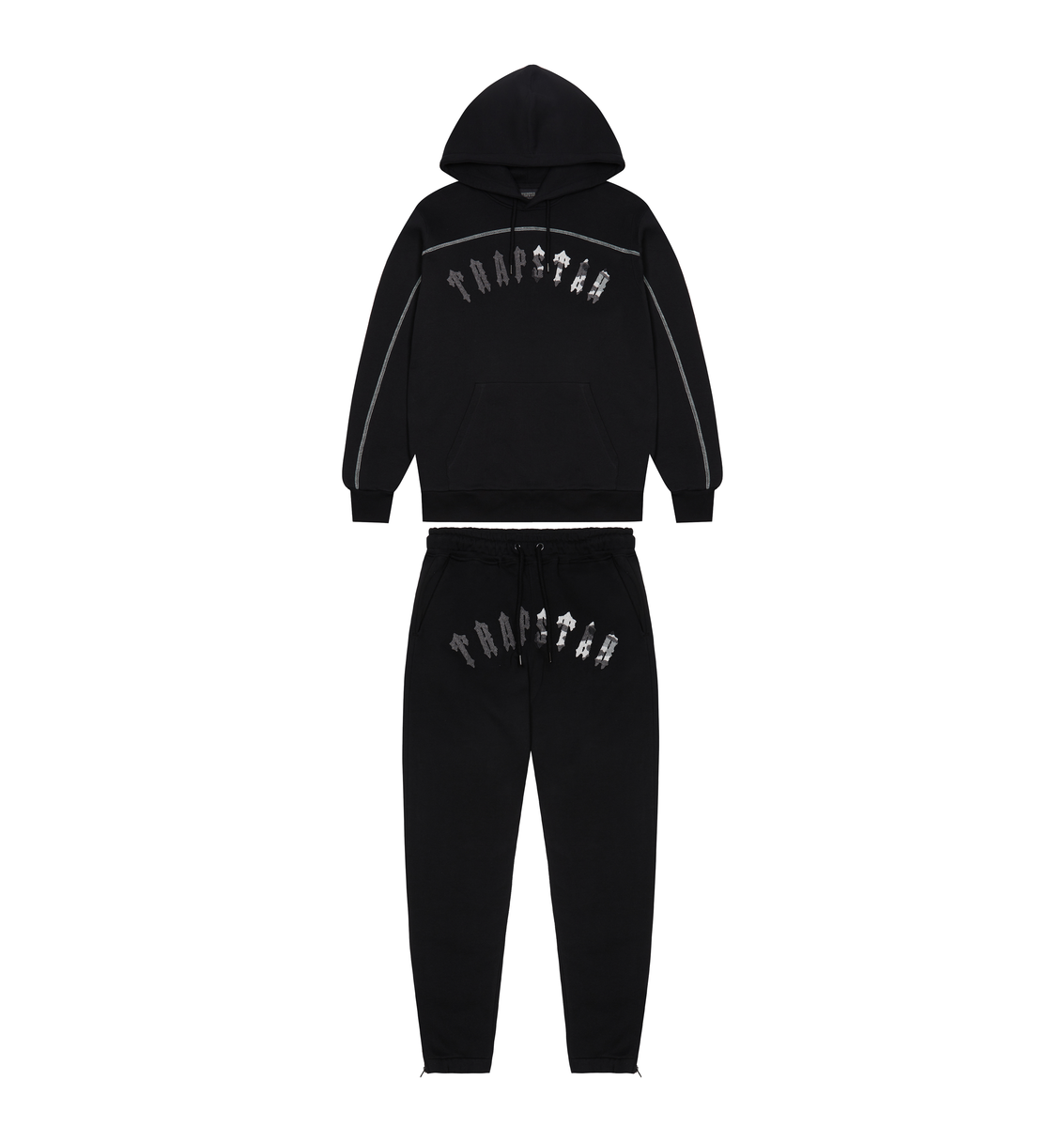 Irongate Chenille Arch Hooded Tracksuit - Black/Grey Camo – Trapstar London