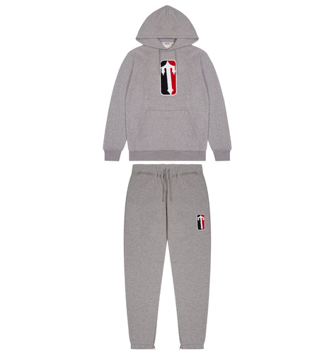 Trap League Chenille Hoodie Tracksuit - Grey