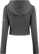 Load image into Gallery viewer, Women&#39;s Jacquard Fitted Zip Hoodie - Grey