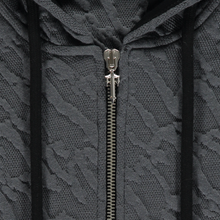 Load image into Gallery viewer, Women&#39;s Jacquard Fitted Zip Hoodie - Grey