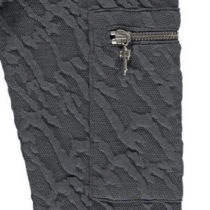 Women's Jacquard Fitted Zip Hoodie - Grey