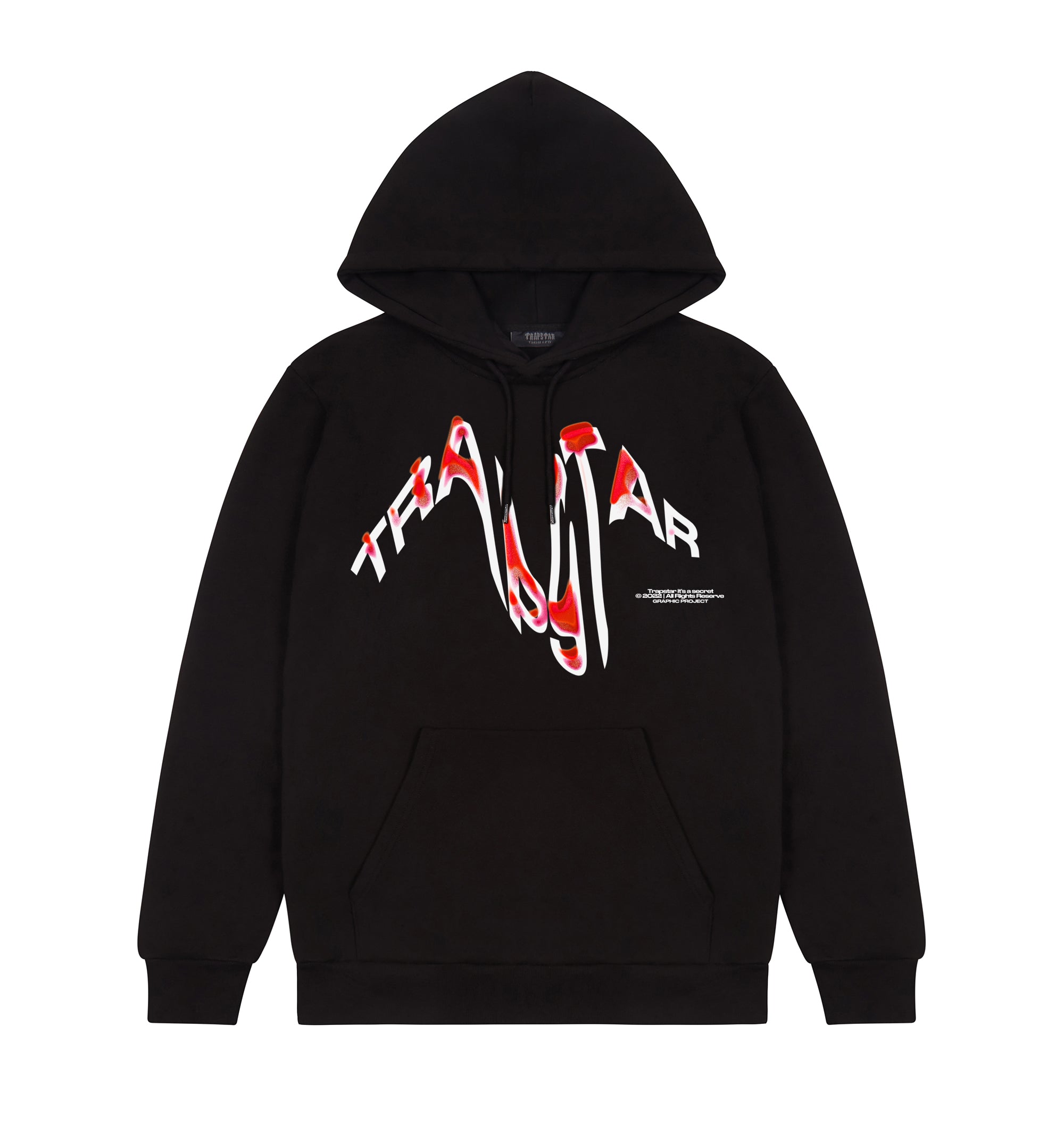 Trapstar Distortion Hoodie - Black/Infrared