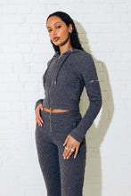 Load image into Gallery viewer, Women&#39;s Jacquard Fitted Zip Hoodie - Grey